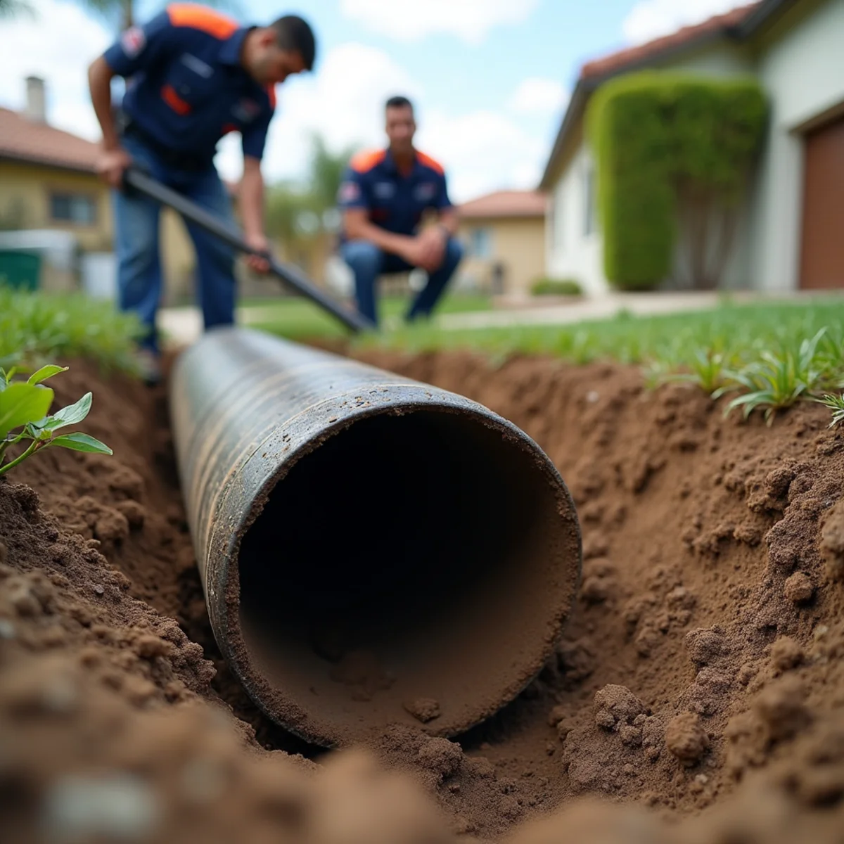 Deformed Orangeburg sewer pipe removed from a National City property
