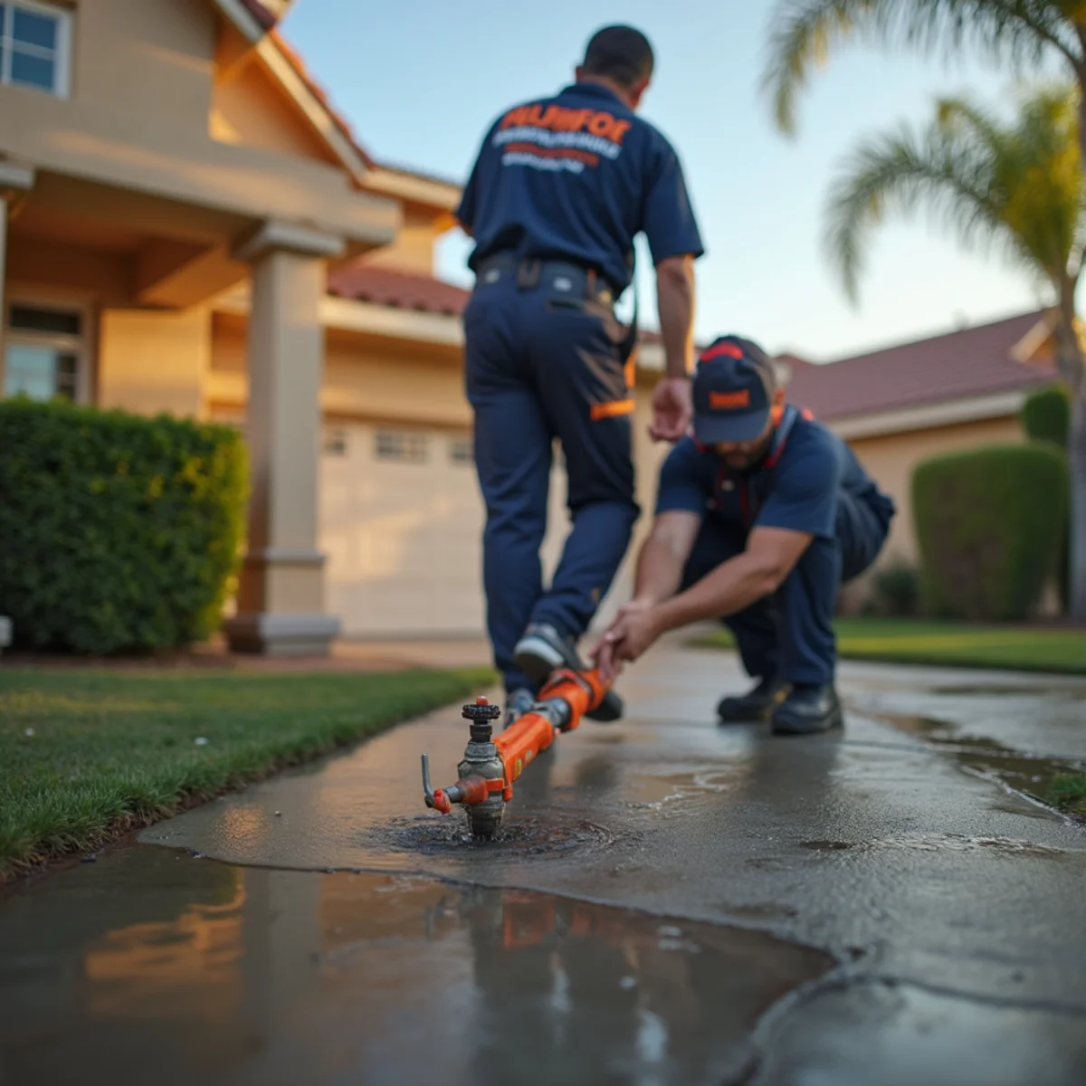 National City homeowner shutting off main water valve during a plumbing emergency