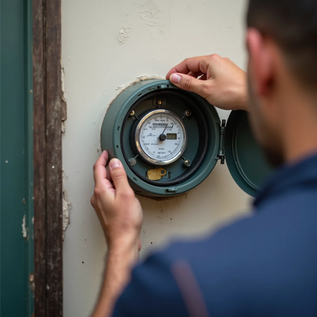 Reading a residential water meter dial during a 10-minute leak test