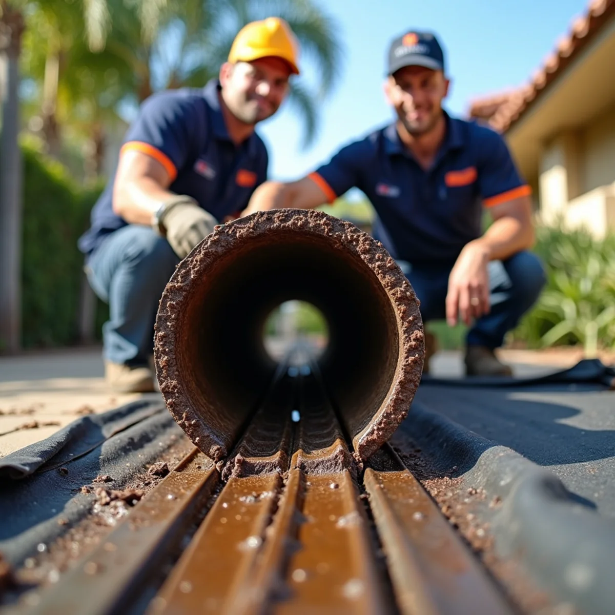 Scaled interior of a cast-iron drain removed from a La Mesa home
