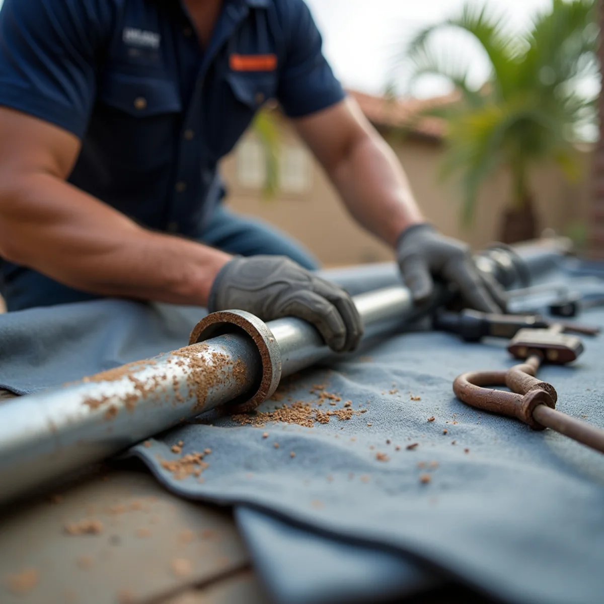 Burst Pipe Repair in action on a South Bay home by South Bay Pro Plumbing crew