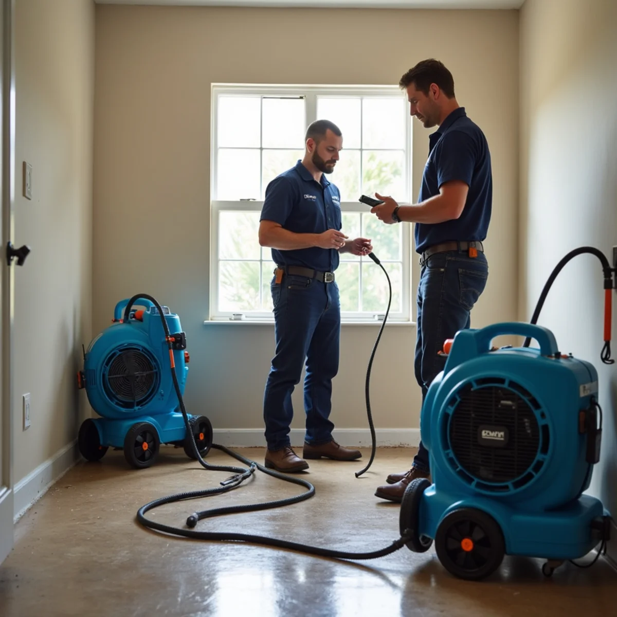 Water Damage in action on a South Bay home by South Bay Pro Plumbing crew