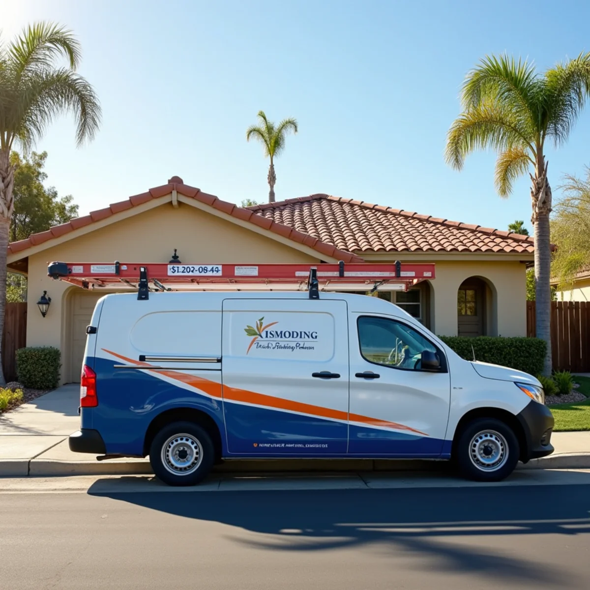 South Bay Pro Plumbing branded service truck parked at a National City residential job site