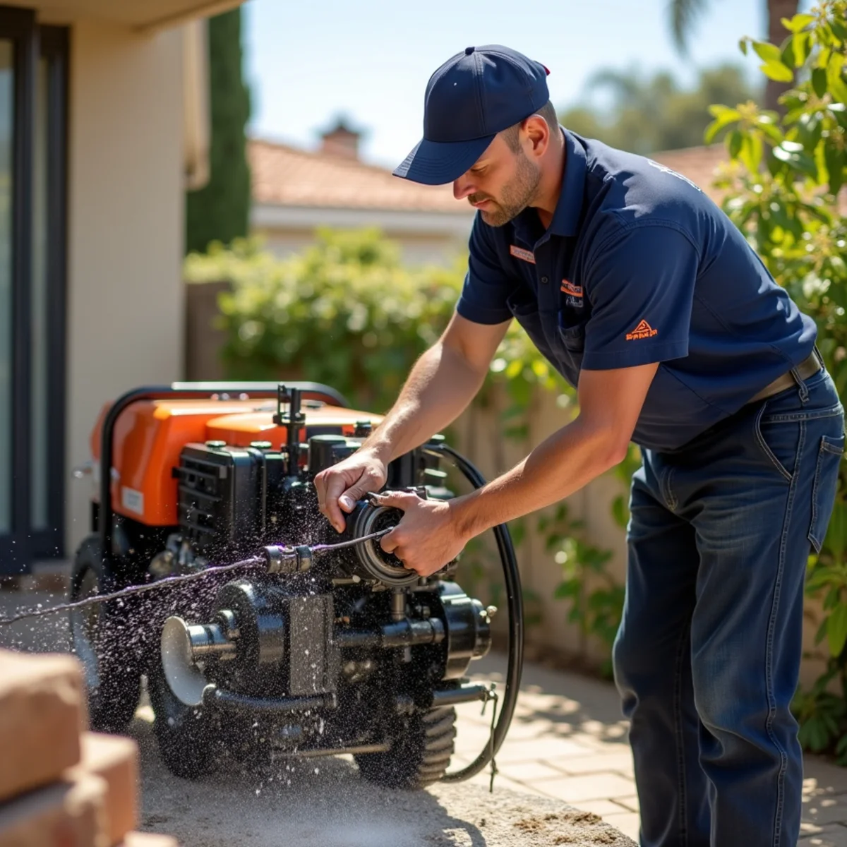 Sewer Backup in action on a South Bay home by South Bay Pro Plumbing crew