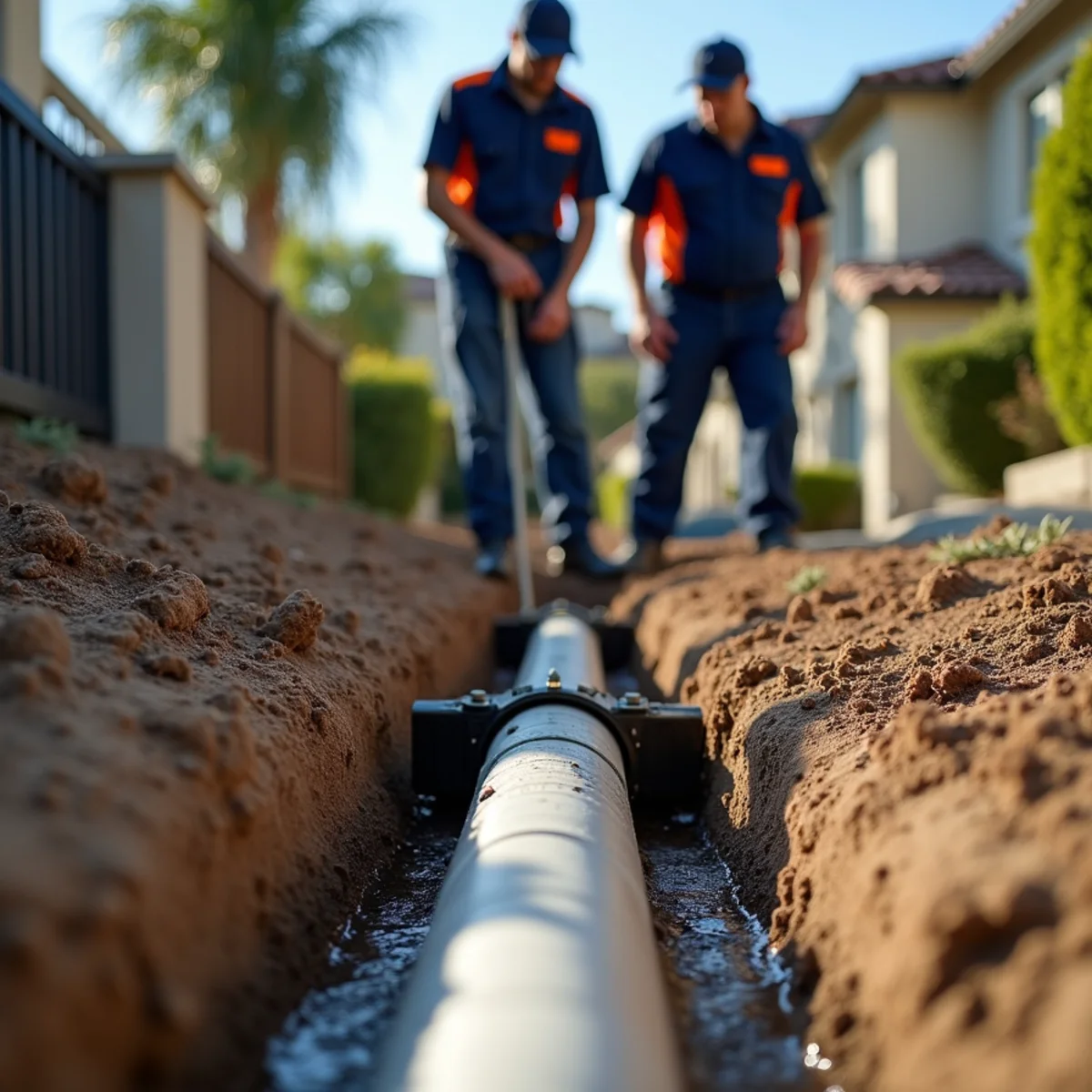 Sewer Line Repair in action on a South Bay home by South Bay Pro Plumbing crew