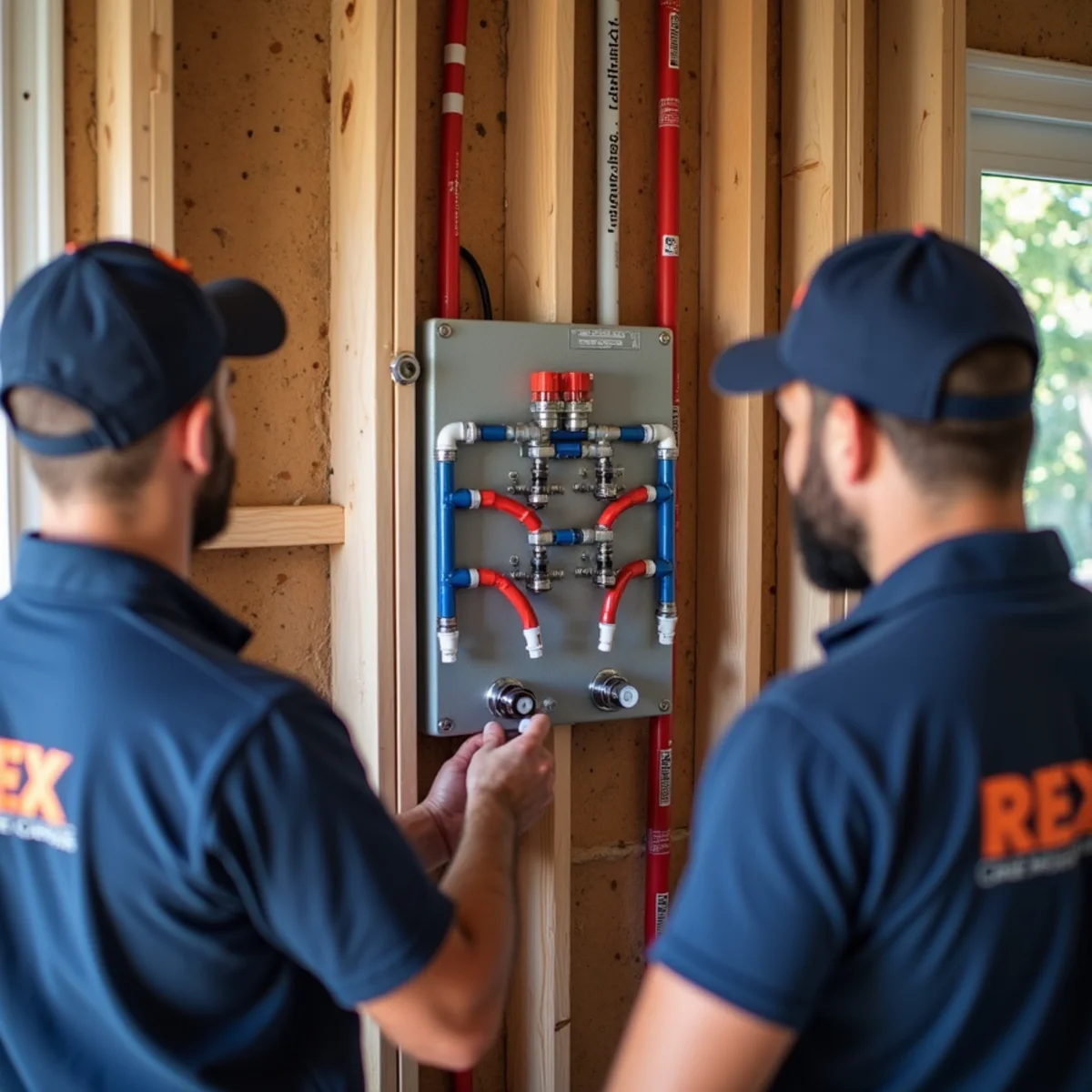 PEX manifold installed during a whole-house repipe in a National City bungalow